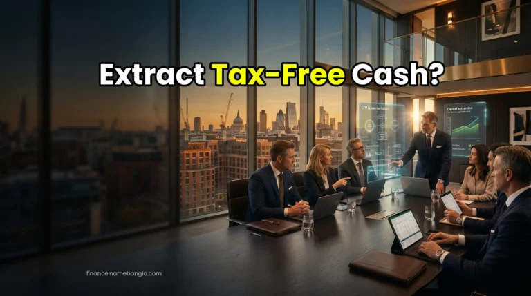 UK corporate finance strategy showing re-mortgaging to release equity from commercial property portfolios in London.