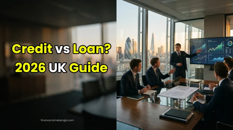 UK corporate finance comparison showing business line of credit versus commercial term loan for SMEs in London.